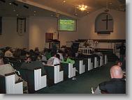 The sanctuary of Talbott Baptist Church.